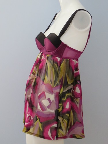 MISSONI Target Size XS Multi-Color Chiffon Empire Waist Adjustable Strap Blouse - Picture 2 of 4