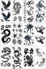 10 sheets body sticker dragon eagle men guy temporary tattoo