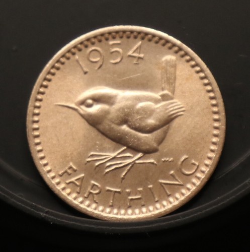 Britische 1 Furzmünze - Queen Elizabeth II - 1954 Jahrgang - Bild 1 von 2