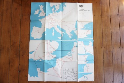 British Rail International European Passenger Network Eisenbahnkarte 1974