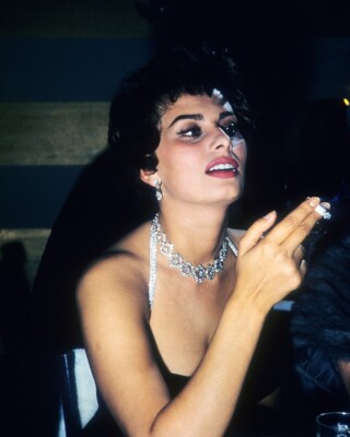 Sophia Loren elegant stunning look candid smoking cigarette 1950's 24x36  Poster