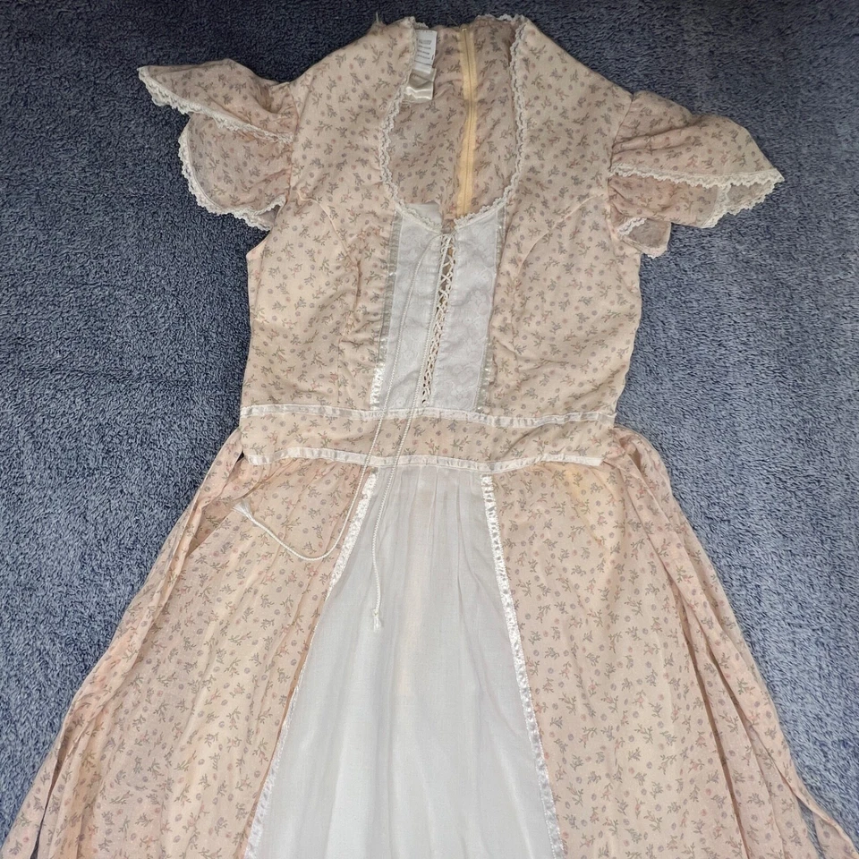 VTG Gunne Sax Jessica Womens 9 Maxi Dress Prairie Cottagecore Boho Hippie 70s - Image 3 of 4