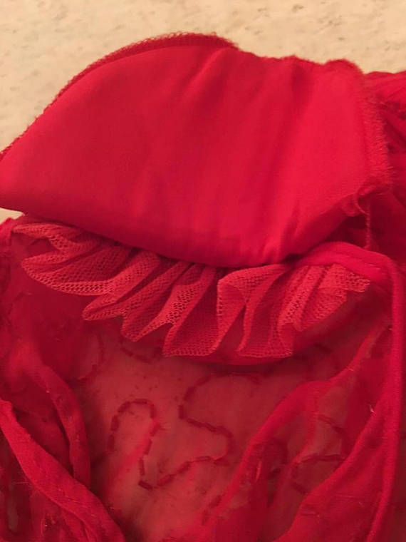 Vintage Red Beaded Full Length Dress with Bolero/Shru… Gem