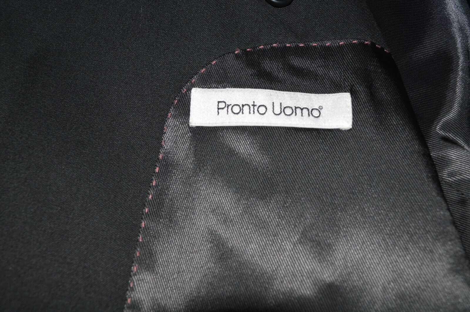 Pronto Uomo men's two button solid black 100% woo… - image 4