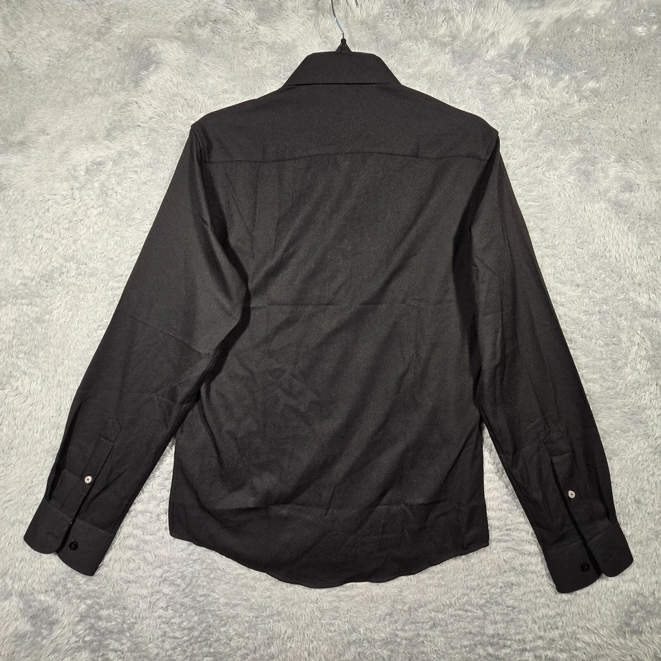 Camisa Ben Sherman Para Hombres Pequeña Negra Calce Ajustado Elastizada Tejido de Cesta Mezcla de Algodón Nueva con Etiquetas Foto 2 de 4