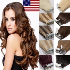 Tape in 60pcs 100 Real Remy Human Hair Extensions Skin Weft Brazilian 150g B932