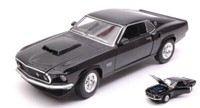 Welly 1/24 Ford Mustang Boss 429 1969 Schwarz 27 Statisches Modell Diecast