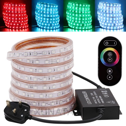 1M-20M Waterproof RGB 5050 LED Strip 220V 230V 60leds/m Flexible tape rope Light - Picture 2 of 15