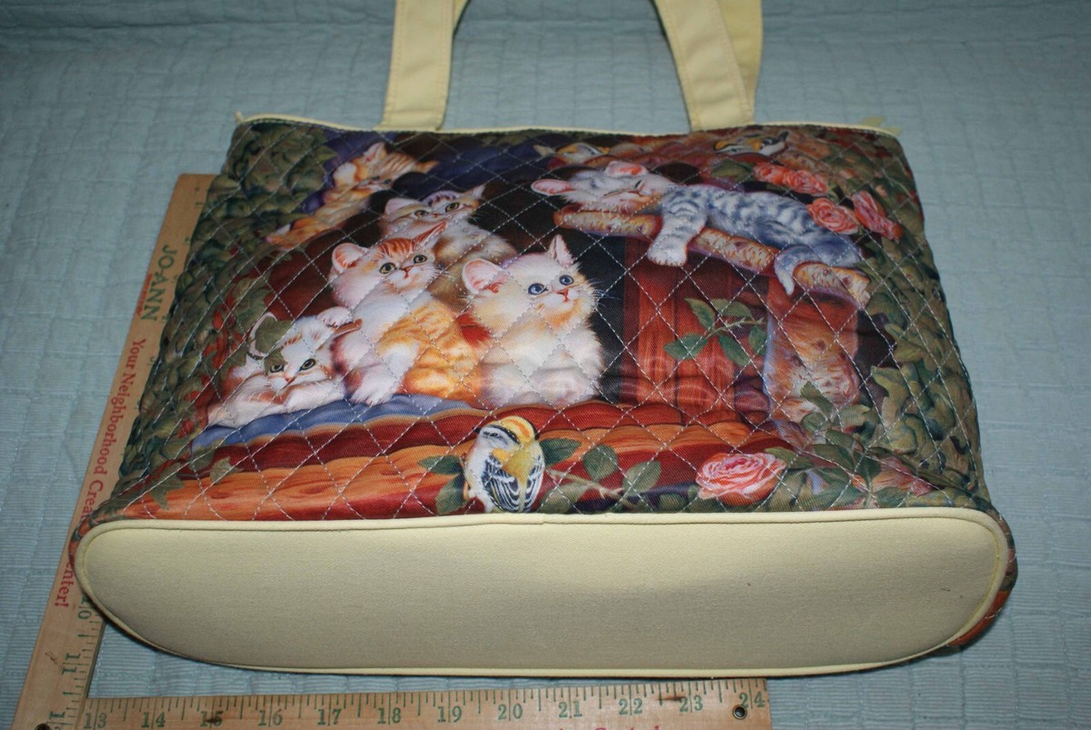 Bradford Exchange Jürgen Scholz 'Spring Surprise' Cat Quilted Tote
