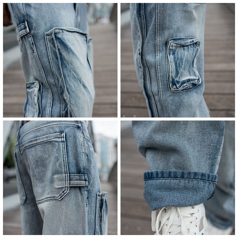 Men Baggy Jeans Hip Hop Denim Pants Casual Retro Loose Straight Trouser  Oversize 