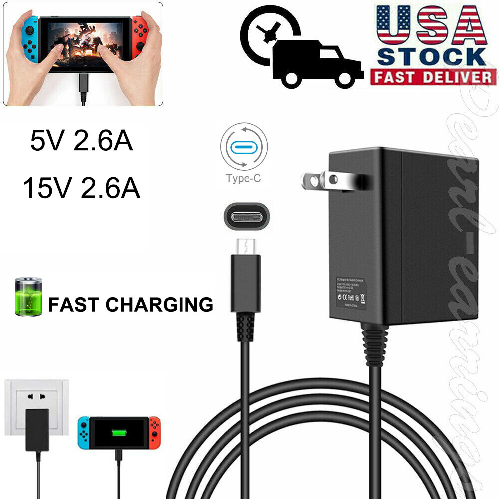 For Nintendo Switch AC Power Adapter Charger HAC-002 Home Wall