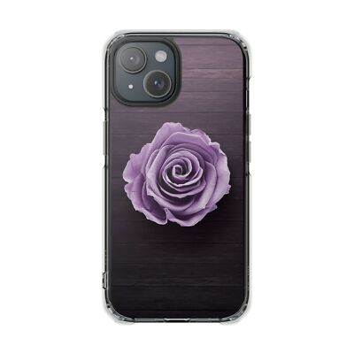 Floral Phone Case - Purple Rose Design, Impact Resistant, Gift for Her, Trendy