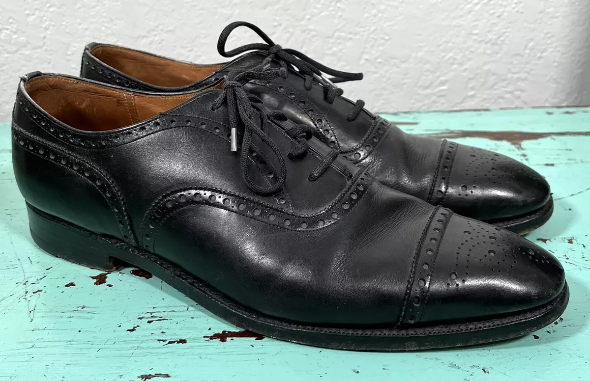Church s Custom Grade Black Calf Cap Toe Brogue Wingtip Shoes US 10.5 C UK Made