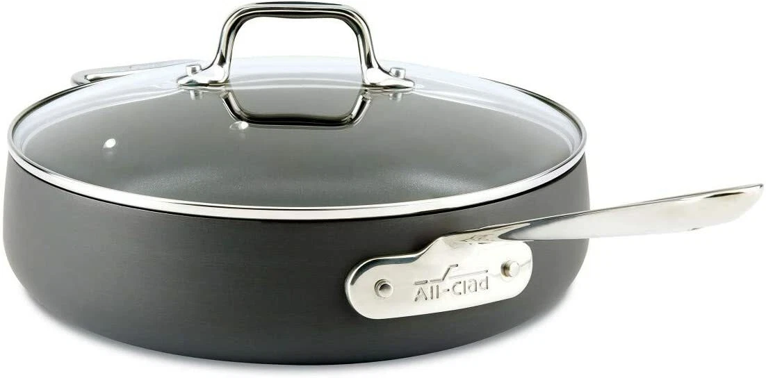 All-Clad HA1 Hard Anodized Nonstick Saute Pan with Lid and Fry Pan Set - Thumbnail 2