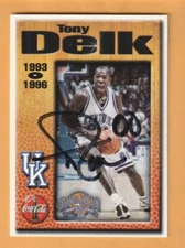 Tony Delk Kentucky Wildcats AUTO Signed 1999 Coca-Cola card 1996 NCAA Champs