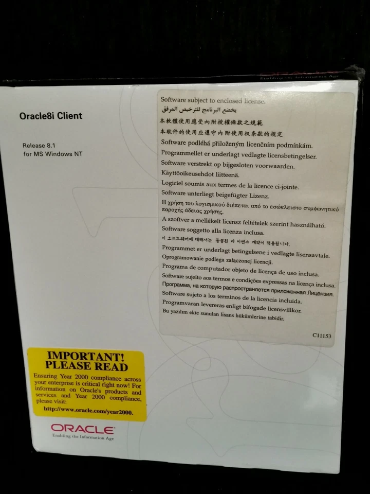 Oracle8i Client Release 8.1 for MS Windows NT+CD With Product Key. - Image 3 of 4