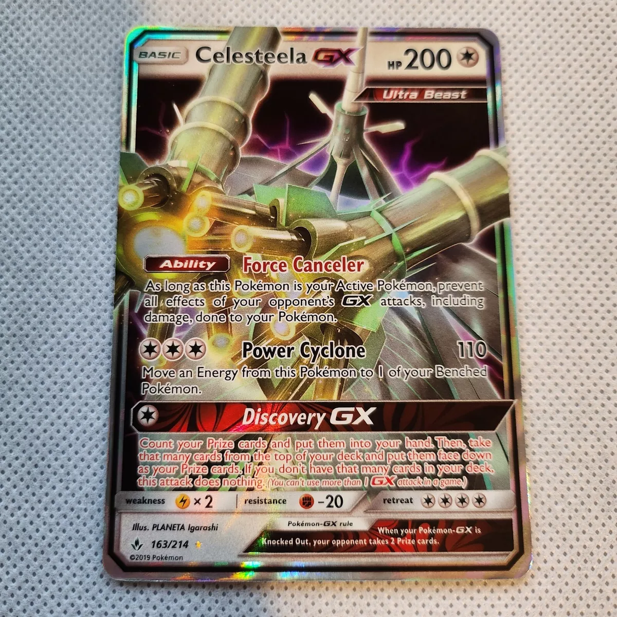 Celesteela GX 163/214 Holo Full Art Unbroken Bonds Pokemon Card NM/Mint