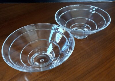 Nachtmann Crystal Glass Dessert Salad Bowls Set of 2 NICE Tapered 5.75'' Germany