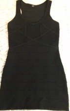 Black Knit Sleeveless Ribbed Sweater Tunic Dress Sz L Forever 21 Fitted Slimming