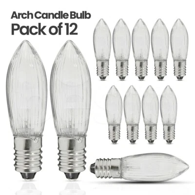 BENROSS 12 x Bombillas de repuesto para velas de Navidad Tornillo de luz Arch Bridge 34v 3w E10