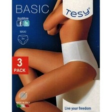 6 SLIP MUTANDA  DONNA TESY ART. 311 A VITA ALTA IN COTONE ELASTICIZZATO