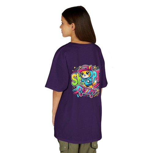 Kids Tee, Cool Skate Cat Shirt - Fun Gift for Boys and Girls, Playful Summer - Picture 7 of 51