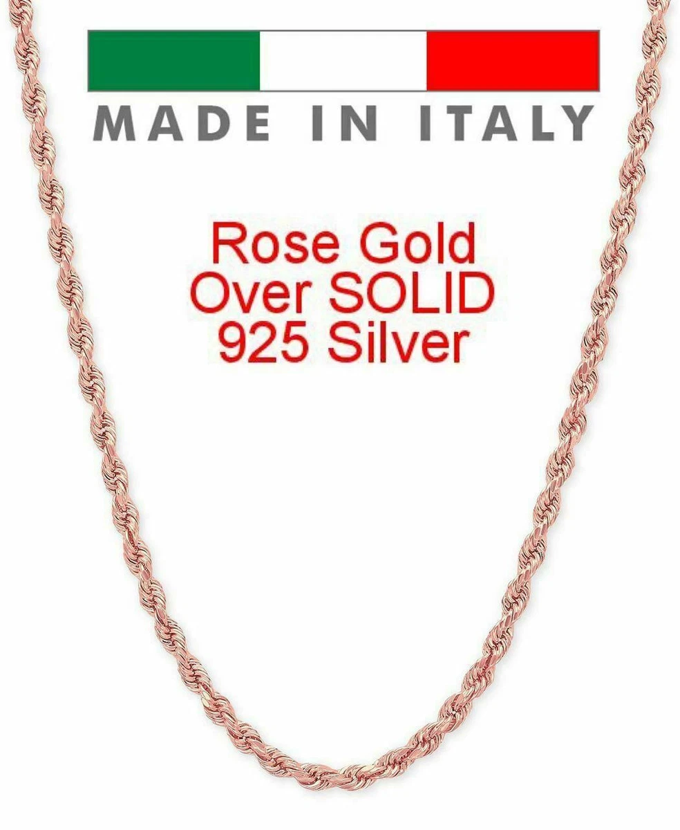 Men's Solid Rope Chain 14k Rose Gold