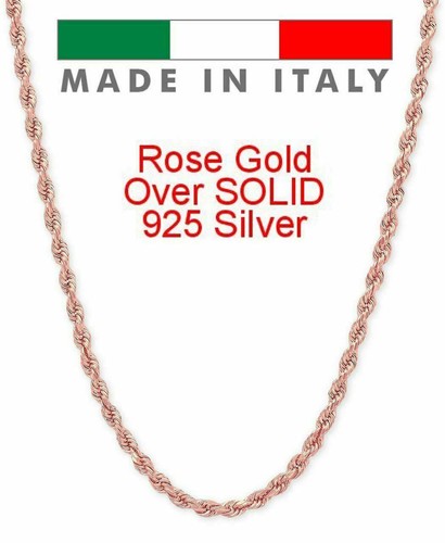 Rope Chain 14K Rose Gold Plated Solid 