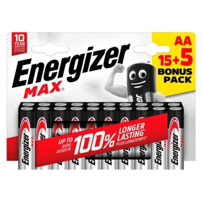 Energizer Max Alkaline Batterie Energizer Max AA / 20er Pack. KOSTENLOSER VERSAND 