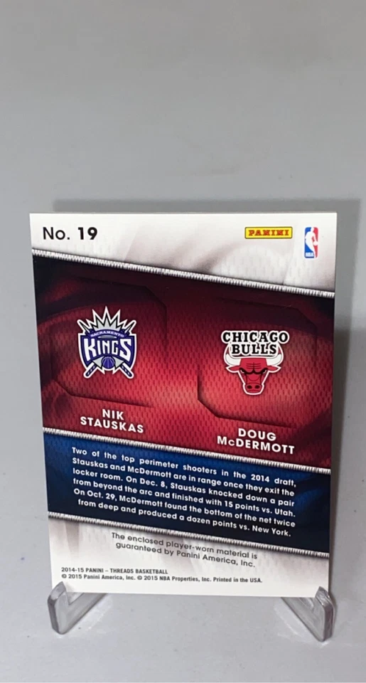 Pares de primer año Panini Threads 2014-15 Doug McDermott Nik Stauskas RC/199 #19 Foto 2 de 4