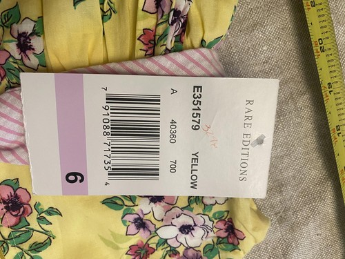 Rare Editions Yellow Floral Dress - Size 6 NWT - Picture 3 of 9