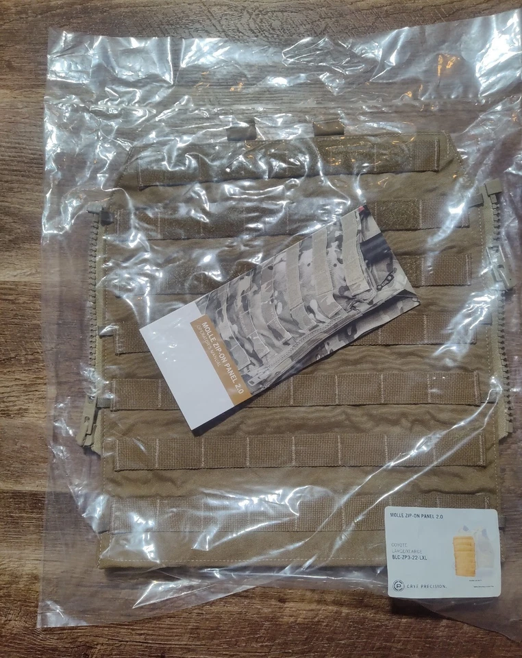Crye Precision MOLLE Zip-On Panel 2.0 - Coyote- Large / XL BLC-ZP3-22-LXL