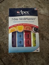 Apex 7 Day MediPlanner Four Times Per Day Medication Pill Organizer