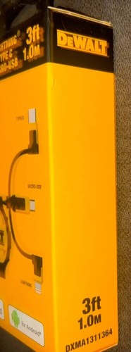 DEWALT 3-IN-1 Multi 3Ft Retractable Cable Lightning(MFi-certified)Type C, Micro - Photo 9 sur 13