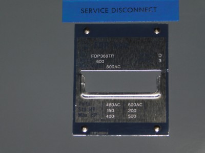FDP366TR 600A 3P 480V MAIN SWITCH WESTINGHOUSE