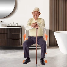 Rolling Wheelchair Heavy Duty for Elderly Bath Shower Chair Bathroom Toilet Seat