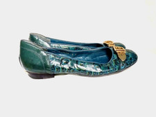 GUCCI GREEN PATENT LEATHER BUCKLED BALLET FALT SIZE, 5C