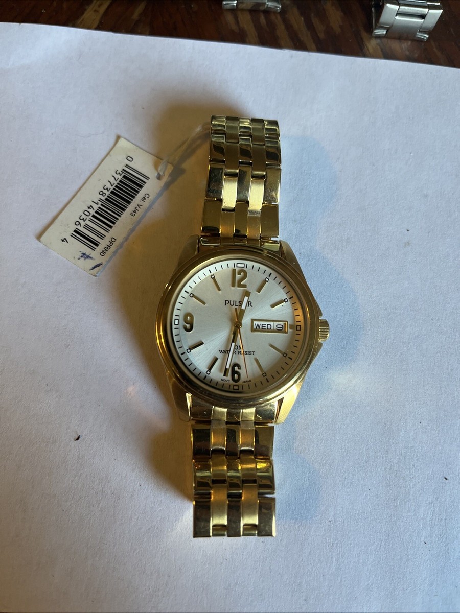 Pulsar Men's PV3004 Analog Display Japanese Quartz Gold Watch for