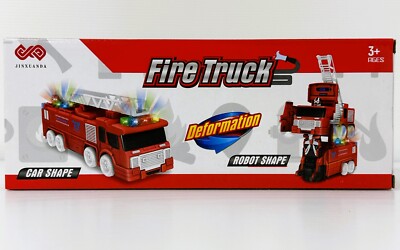 Toy-Fire Truck Deformation Car Shape & Robot Shape  Sound  Light  Tuning 360