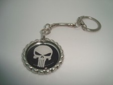 PUNISHER Diseño Tapa Botella Llavero Estilo Serpiente Poliuretano Tono Plata