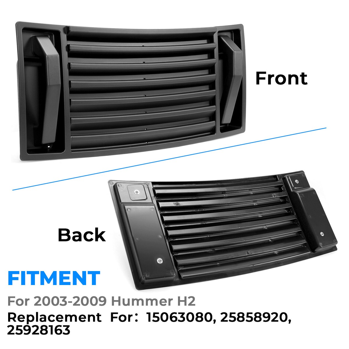 2003-2009 Hummer H2 ABS Hood Deck Vent Panel Handle Covers Trim