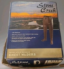 Stone Creek Insulated Rubber Chest Waders Size 8 Fishing Hunting Boots