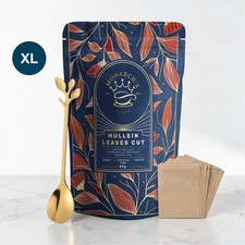 Mullein Leaf Tea XL with FREE Teaspoon & Biodegradable Filters | Herbal Tea