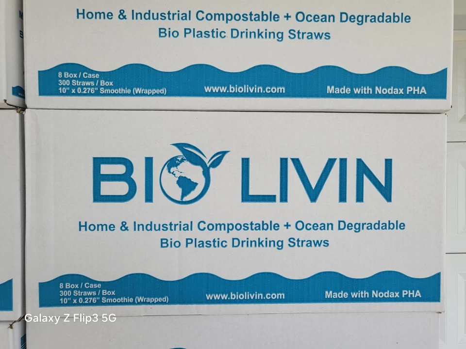 2400 Straws Individually Wrapped 100% Plant-Based Compostable - Biodegradable - Image 2 of 4