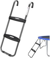 Trampoline Ladder Wide Steps Steel UV Treated Hook for Kids Safe Outdoor Use