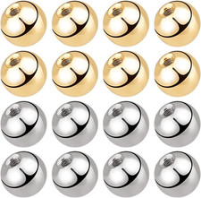 60Pcs 2 Colors Small Screw Ball Backs Stainless Steel Ball Earring Backs for Thr