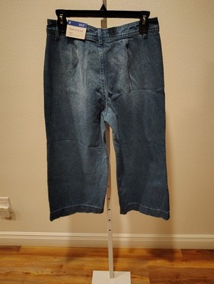 Popsugar Cropped Wide Leg Jeans Size 8 NWT High Rise Cotton 23.5 '' Inseam