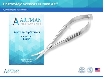 Castroviejo Micro Scissors 4.5'' Curved ARTMAN