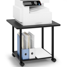 22"x15.75" Large Printer Stand Under Desk, Rolling Cart Printer Table