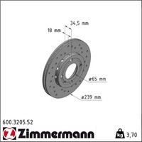 2X Zimmermann 600.3205.52 Bremsscheibe FüR VW Seat Polo Lupo Arosa 6N1 6N2 6X1